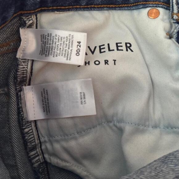 High waisted blue denim shorts - Picture 3 of 3